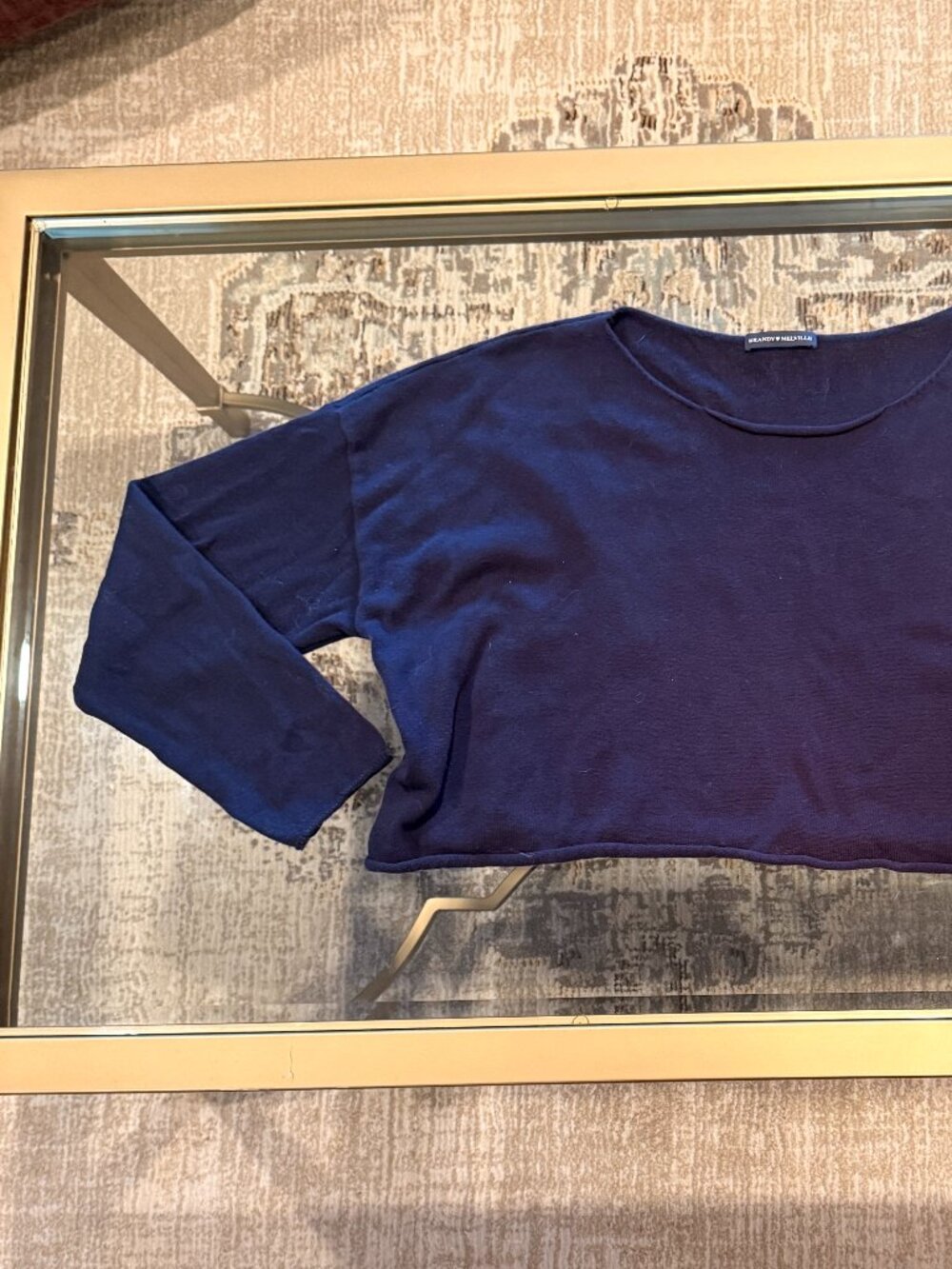 Brandy Melville Long Sleeve Crop - Navy